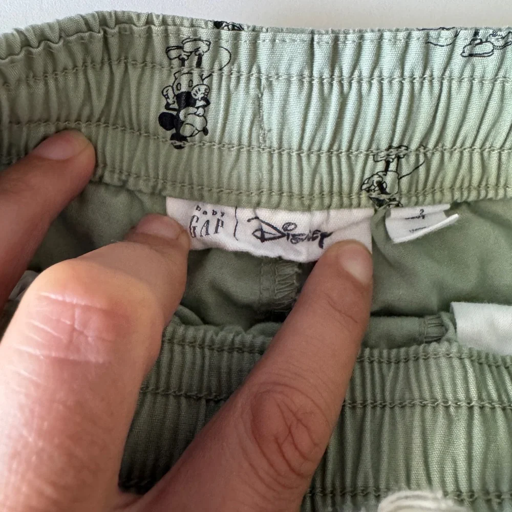 GAP c Disney Sage Green Toddler Shorts with Mickey Print
